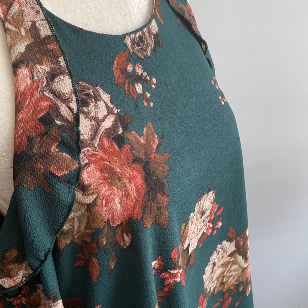 Blush Woodland Print One Shoulder Long Sleeve Top